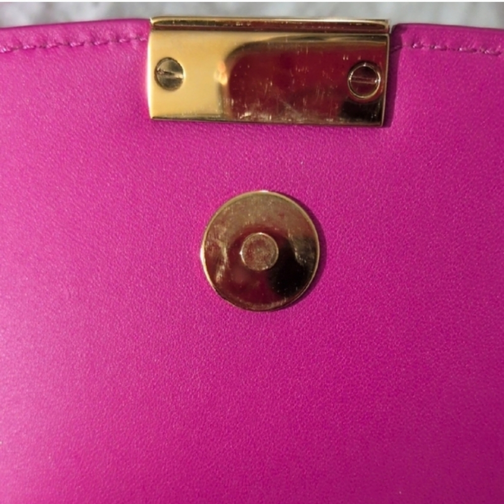 VERSACE fuchsia Pink Leather Chain Crossbody/Saddle Bag 👜 - Picture 11 of 13